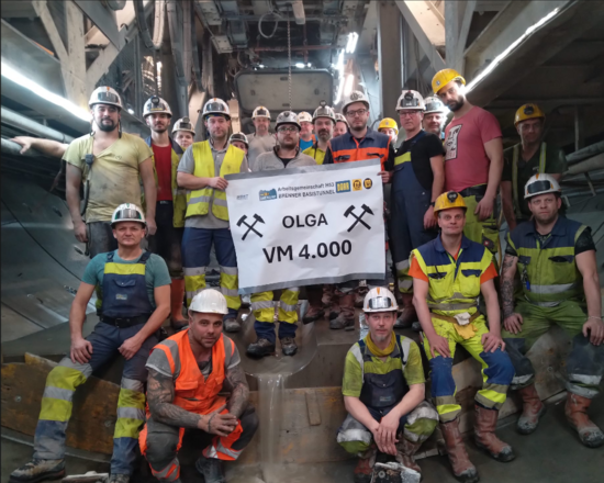 Gute Nachrichten von der Baustelle „H53 Pfons-Brenner”: Die TBM Olga hat 4 Kilometer Vortrieb geschafft