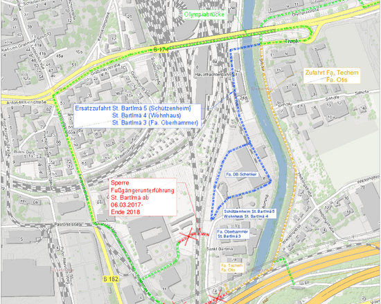 Prolongation of the closing period of the Klostergasse until July 30th, 2017