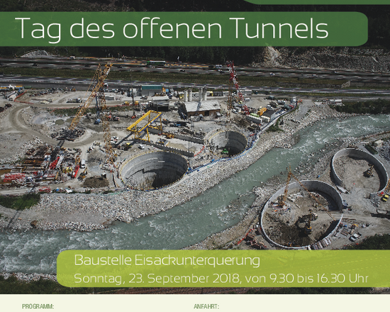 Open Tunnel Day Isarco River Underpass, September 23rd 2018
