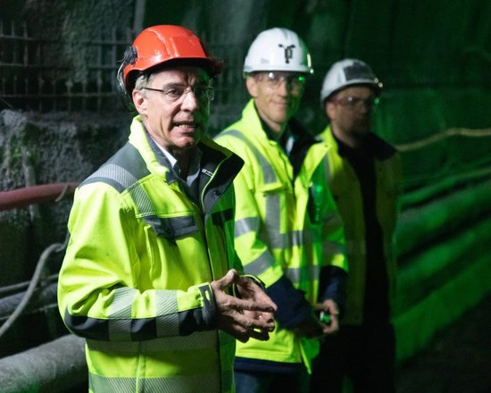 Driving of the last stretch of the exploratory tunnel