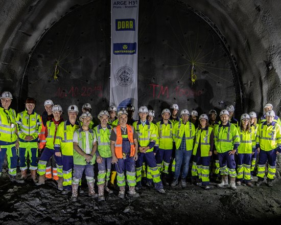 Swift Progress on the Works in the Brenner Base Tunnel 1,000-Metre mark reached on the north stretch of the exploratory tunnel, part of the Pfons-Brenner lot