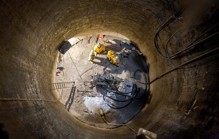 Construction of the ventilation shaft in Patsch