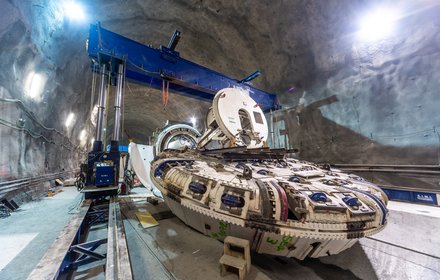 Mauls - Bohrkopf der TBM Virginia in der Ostkaverne