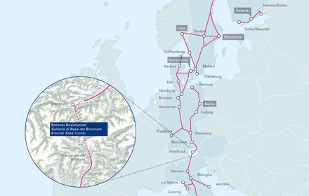 SCAN-MED Korridor mit Brenner Basistunnel