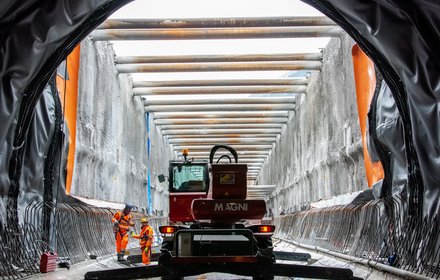 Eisackunterquerung - offene Tunnelbauweise