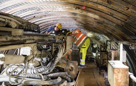 TBM im Erkundungsstollen Ahrental-Pfons