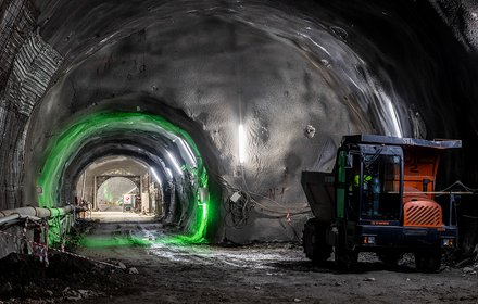 Mules construction site: exploratory tunnel