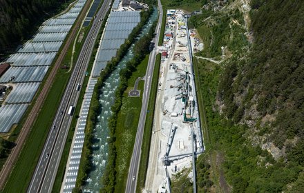 Luftaufnahme der Baustelle Mauls
