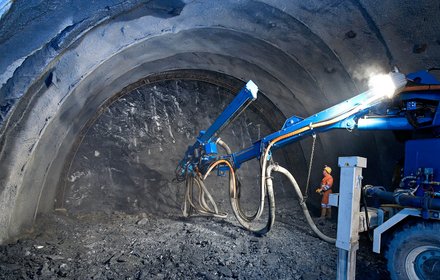 Drilling Jumbo in the Padaster tunnel