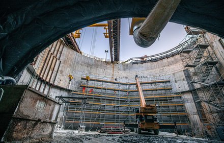 Isarco river underpass: north east shaft - preparation of the portal correcting wall