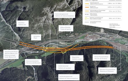 Lotto "H71 Sottoattraversamento Isarco" - Panoramica con stato delle opere